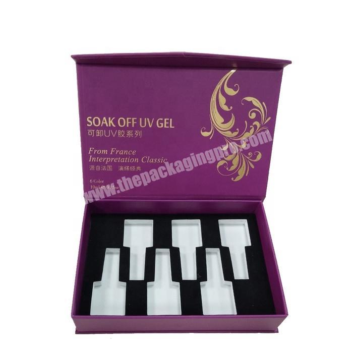 Luxury custom nail polish bottle packaging paper box with divider
