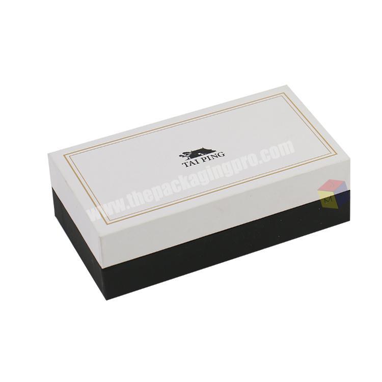luxury custom packaging black and white gift box with lid