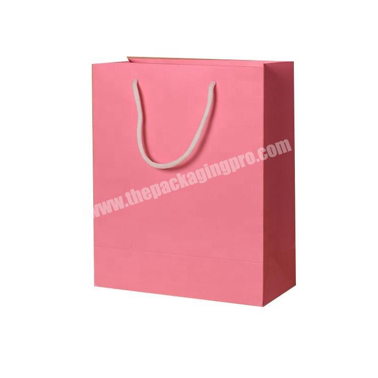 Luxury custom pink color paper bag for shopping