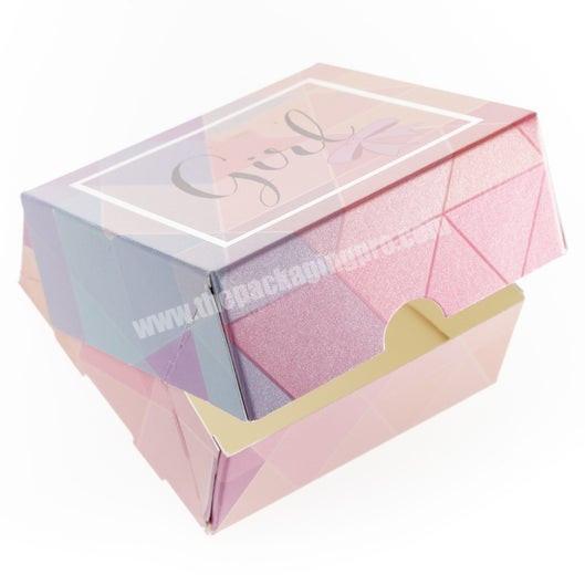 Luxury Custom Print Cardboard Packaging Box Candy Pink Foldable Gift Box