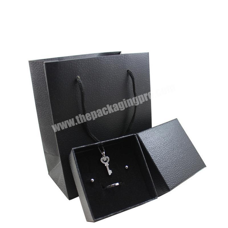 Luxury custom printed black packaging leather gift box for jewelry