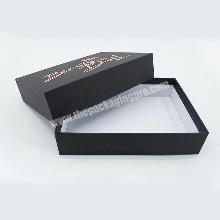 Luxury custom printed gold stamping lid and base cardboard gift box for christmas
