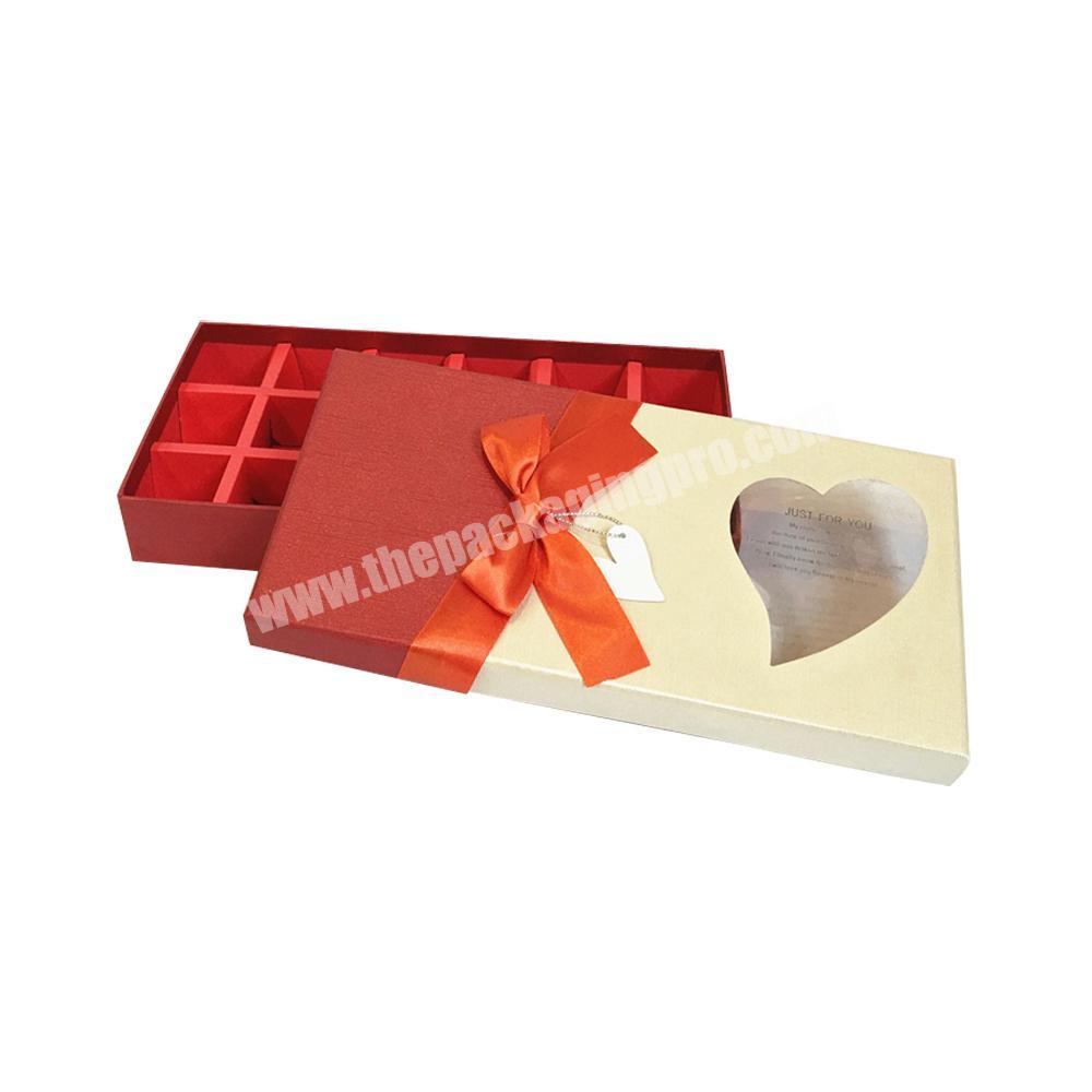 Luxury Custom Retail Packaging Clear Window Candy Chocolate Gift Box With Paper Divider