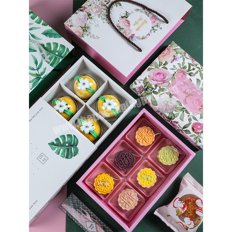 Luxury custom rigid paper Mid-Autumn festival moon cake mooncake gift box packaging  boxes