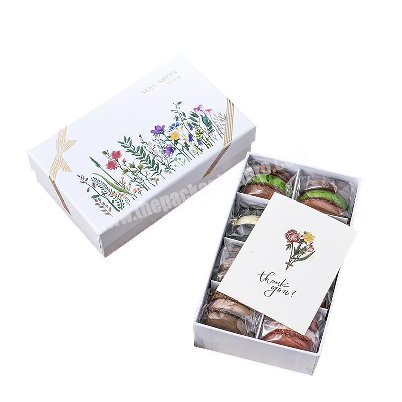 luxury  custom white rigid macarons donut  dessert package folded gift  paper boxes