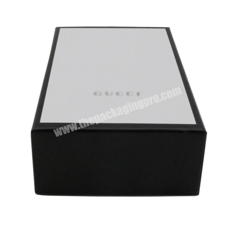 Luxury customized black square cardboard lid and base cosmetic perfume gift packaging box