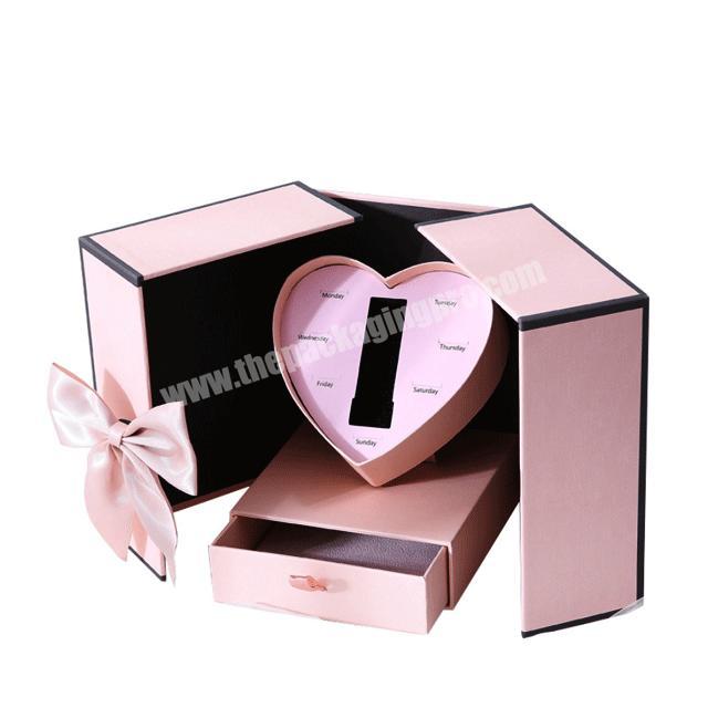Luxury Customized Double Door Paper Lipstick Earrings Jewelry Set Gift Box
