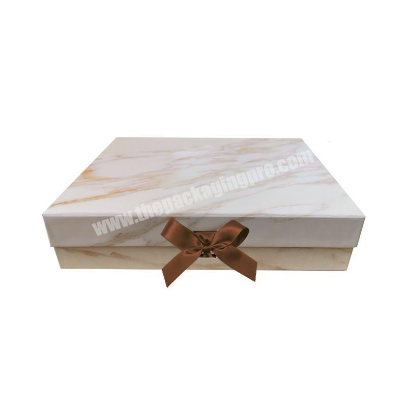 Luxury customized folding gift boxes with marbled magnetic packaging box