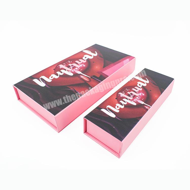 Luxury Customized Pink Paper Cardboard Magnetic Gift Packaging Box For Lipstick
