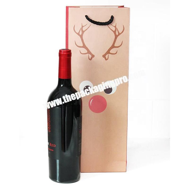 Luxury Customized Printing Paper Gift Bags for Wine Bottles