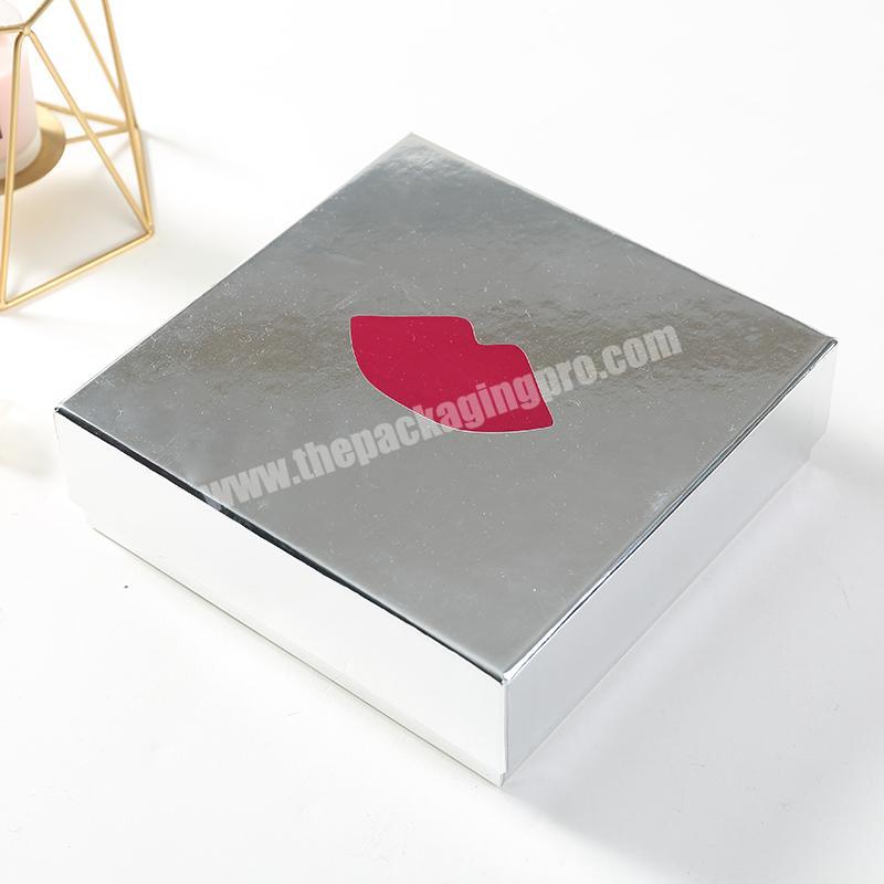 Luxury customized  rigid silver cardboard base and lip book printing perfume and lipstick packaging paper box with EVA