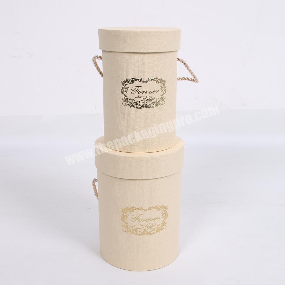 Luxury Cylinder Cardboard Paper Bucket Packaging Box For Flowers
