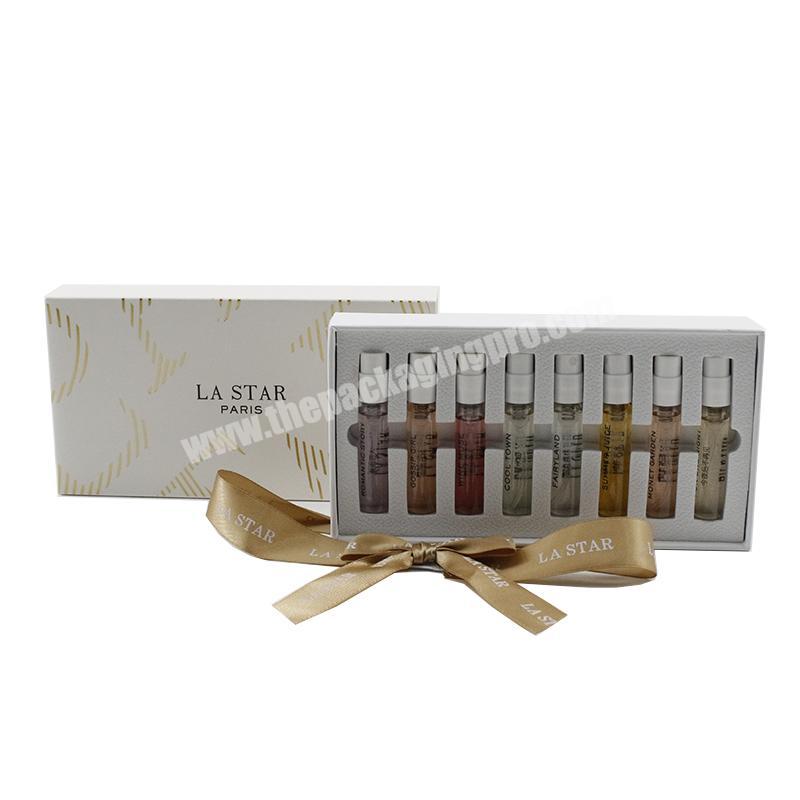 Luxury design custom private label  full color shengzheng supplier lid and base cardboard perfume set gift box