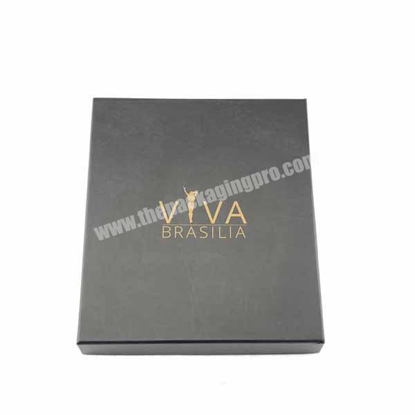 Luxury design paperboard matte black gift box with hot stamp logo