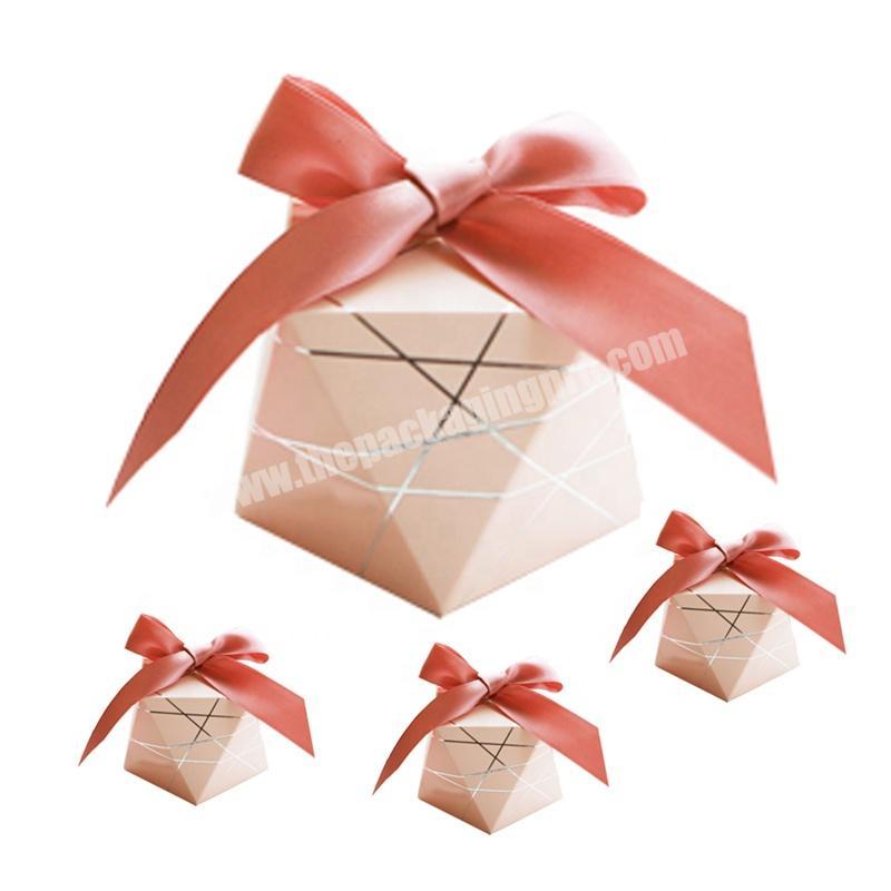 luxury diamond shaped candy paper box customized paper box lovely wedding candy box