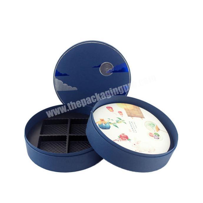 Luxury Double Layers Food Chocolate Mooncake Round Gift Packing Box with Insert