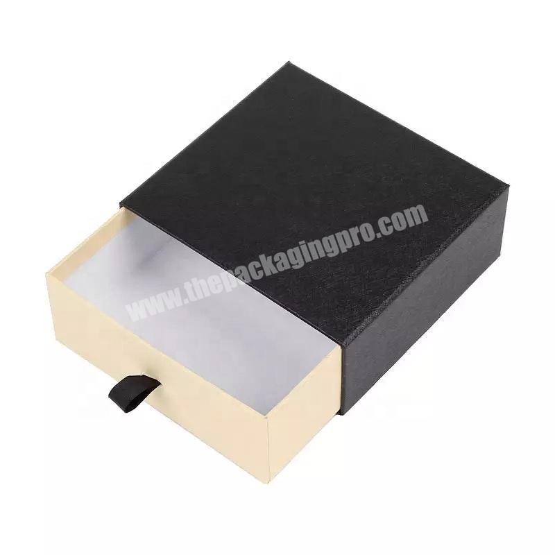 luxury drawer gift box for belt custom cardboard packaging box with ribbon