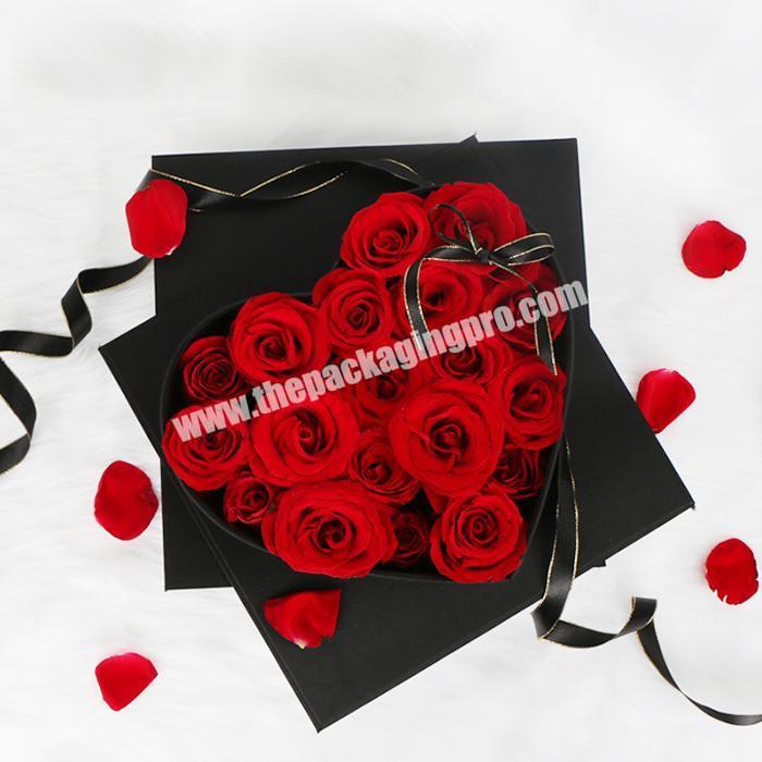 Luxury Elegant Heart Shape Flower Gift Packaging Box for Rose
