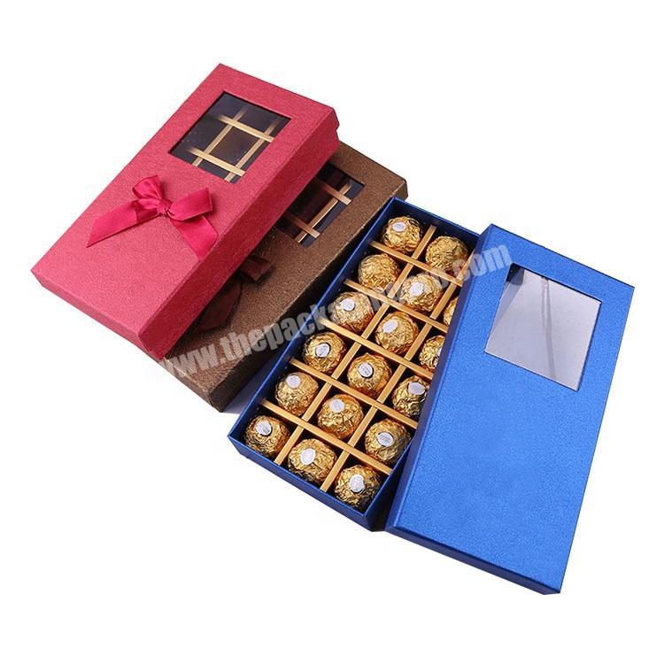 Luxury Empty Cardboard Paper Packaging Candy Chocolate Boxes With Paper Divider