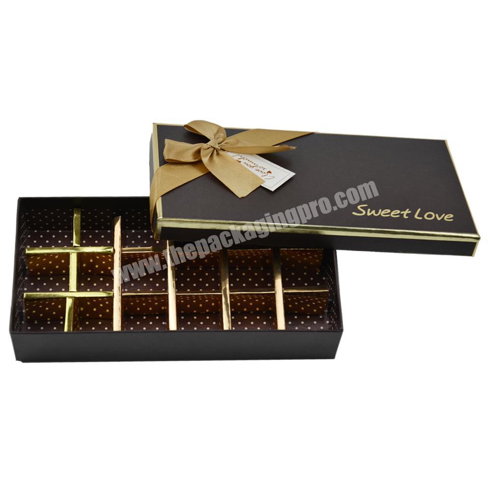 Luxury empty chocolate paper gift packaging box with paper dividers