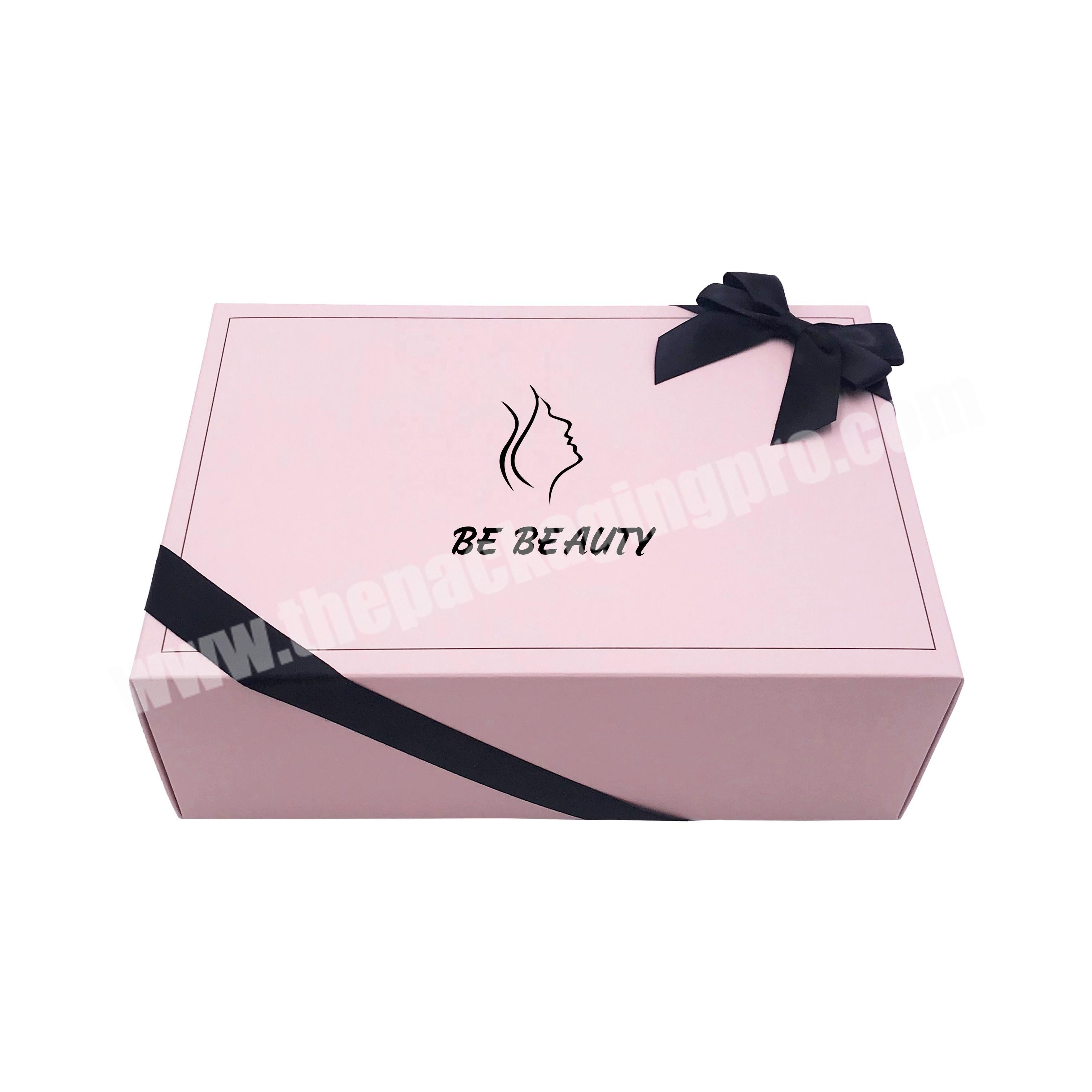 luxury fancy custom handbag paper exquisite packaging fold bow knot matte costume watch gift box