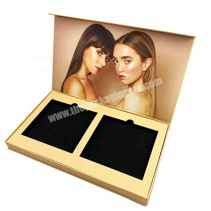 Luxury Fancy Paper Cosmetic Set Packaging Magnet Closure Makeup Packaging Box With Sponge
