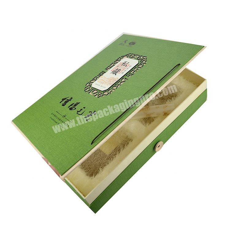 Luxury fancy paper tea packaging gift boxes wiht laser carve cover