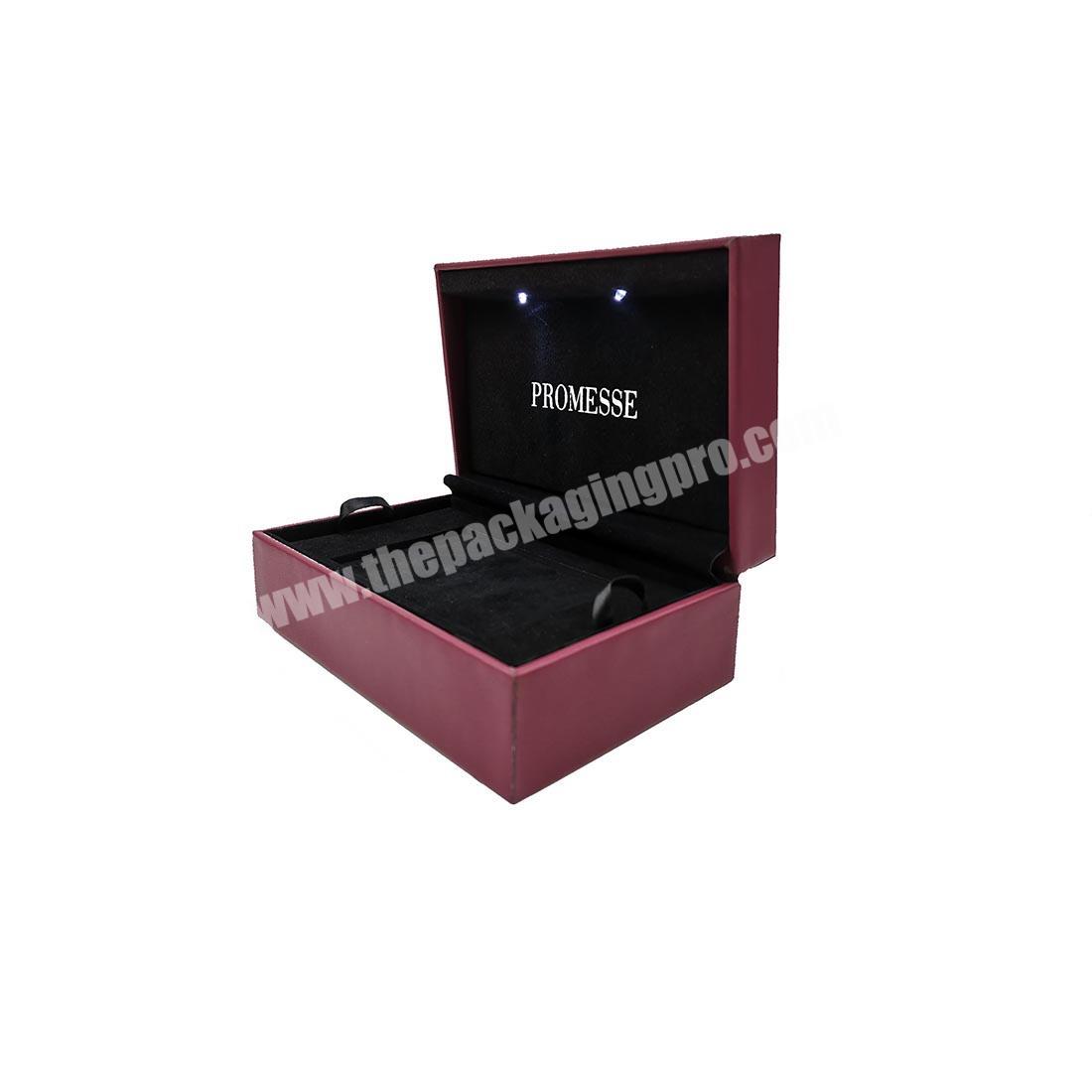 luxury Fashion led jewelry packaging ring light box magnetic gift box