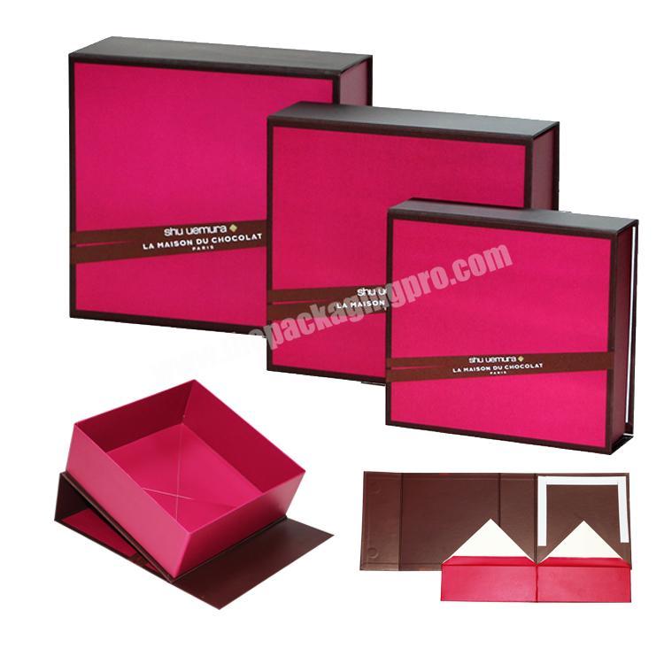 Luxury Flat Foldable Folding Rigid Paperboard Gift Box With Magnetic Paper gift box in packaging boxes