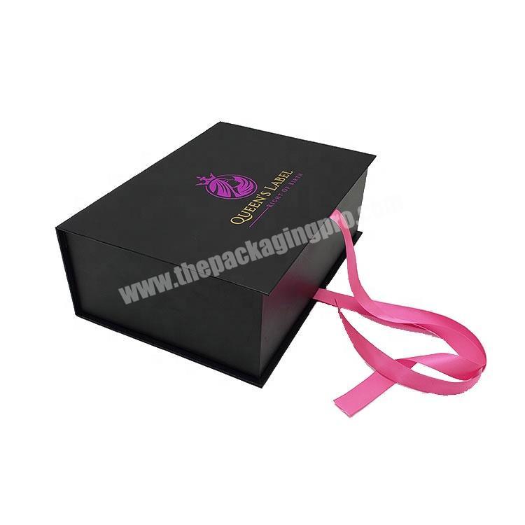 luxury foil stamped logo wig packaging box custom