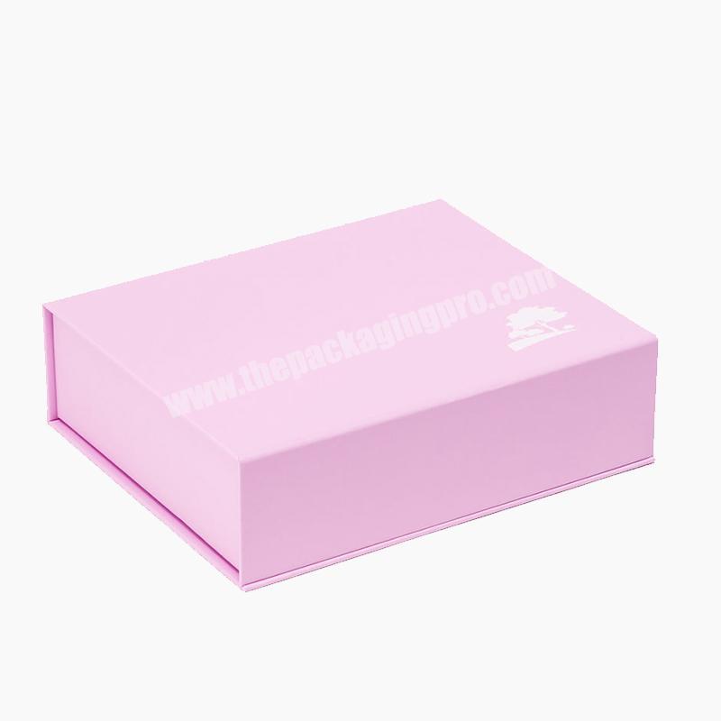 Luxury fold flat pink foldable magnetic gift box