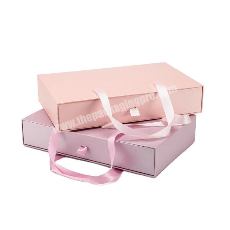Luxury Gift Box Purple Pink Strong Gift Paper Cardboard Shoe Foldable Box Wedding Souvenir Gift Packaging Boxes