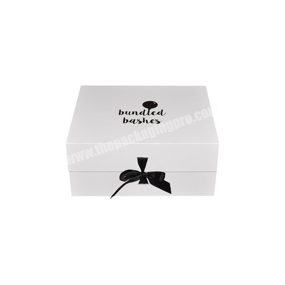 Luxury Gift Box With Ribbon Cardboard Wig Box Packaging For Hair Extensions With Magnet Closure