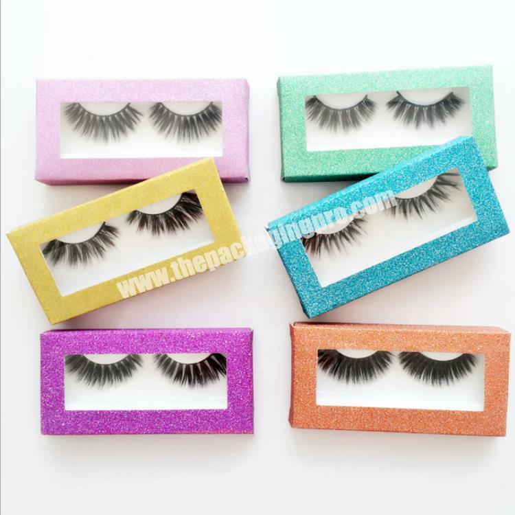luxury glitter shiny paper eyelashes packaging boxes eyelashes case private label custom packaging box with logo