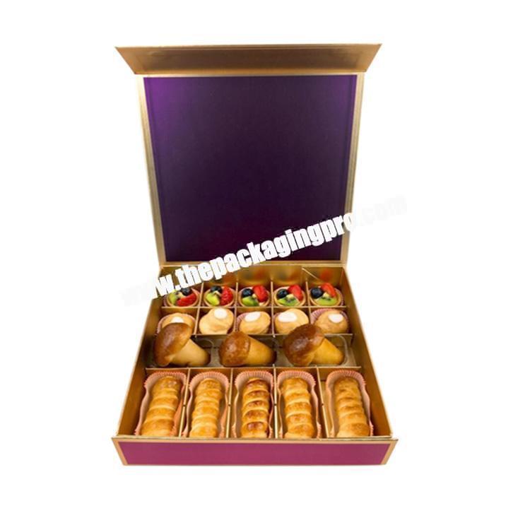 luxury glossy cardboard packaging dessert boxes with logo