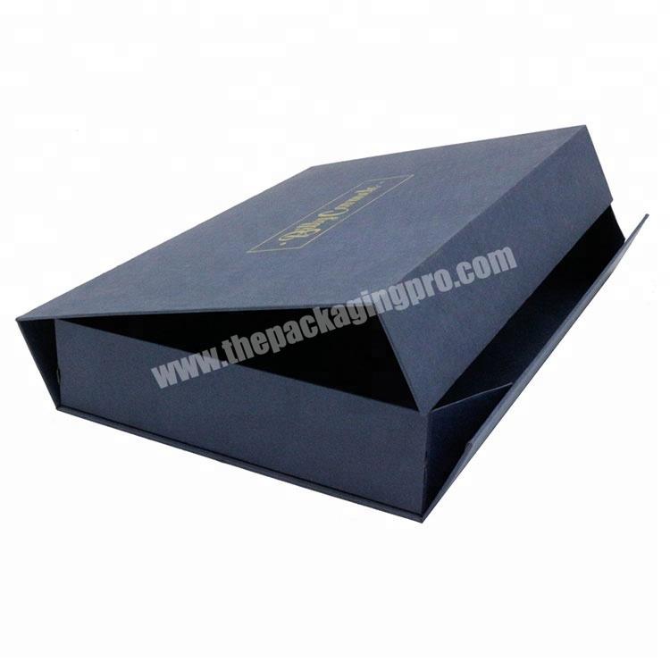 Luxury gold foil magnetic folding flat apparel packaging box  from China packaging company