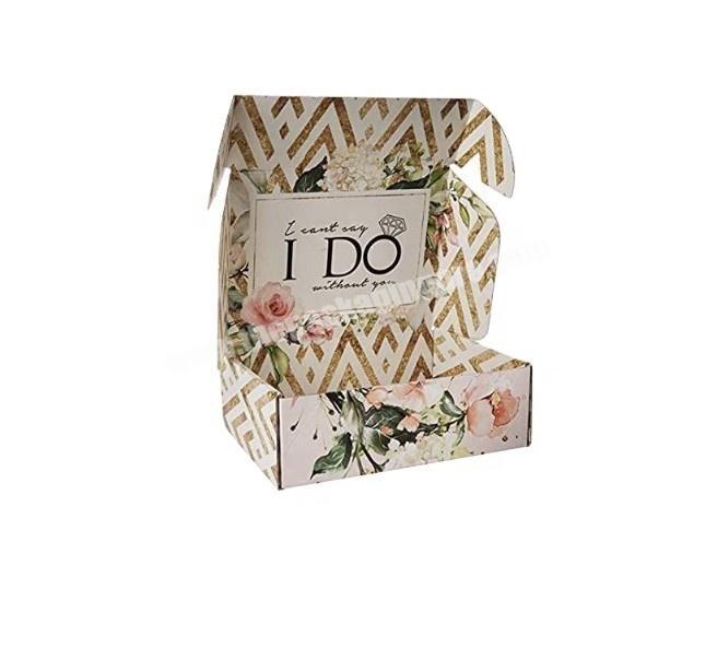 luxury gold foil printed empty bridesmaid proposal gift box cheap