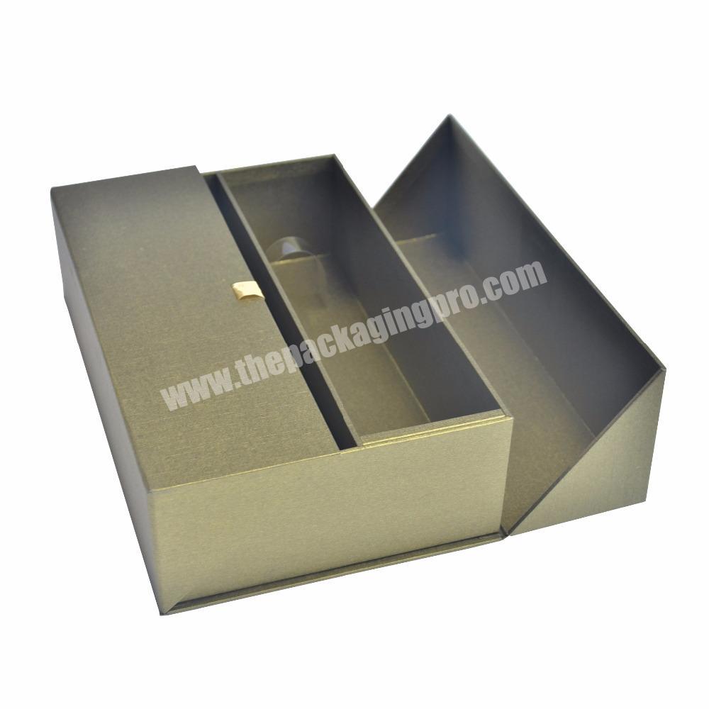 Luxury Gold Metallic Large Gift Packing Boxes With Flap And Silk Braid