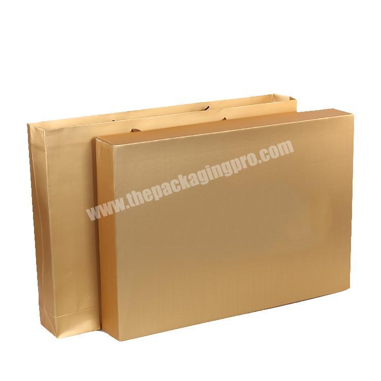 luxury gold paper packaging box with customized paper bag