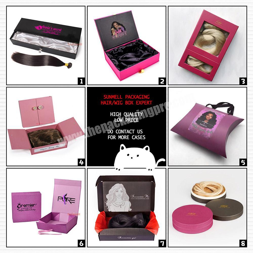 Customized Printed Logo Hair Packaging Box Wig Hair Box Can Be Customized  Logo Brand Black/Brown/