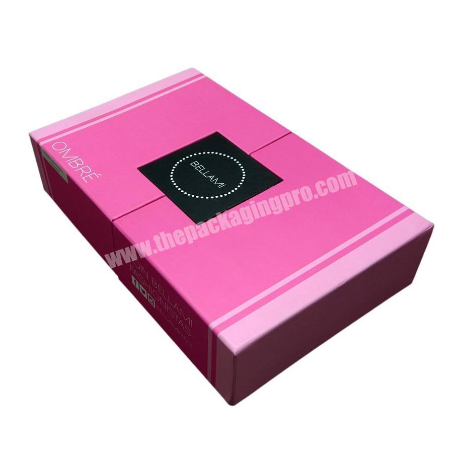 luxury hair bundle packaging box, custom red wig boxes with logo