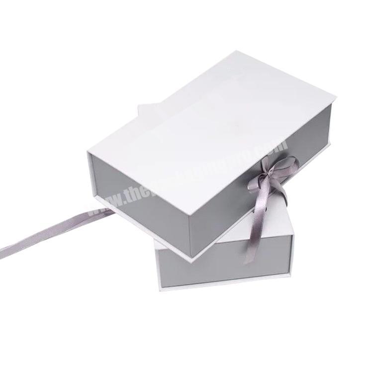 luxury hair extension hard paper gift packaging box with ribbon