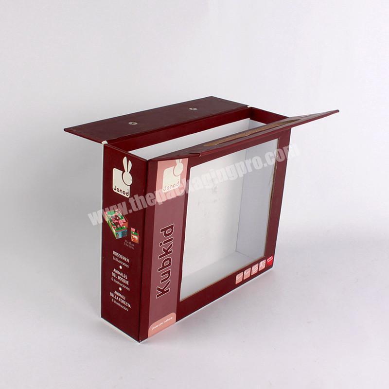 Luxury Handle Paper Packing Box Foldable Package with Window