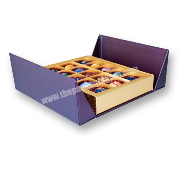 Luxury handmade two doors middle opening chocolate candy packaging box