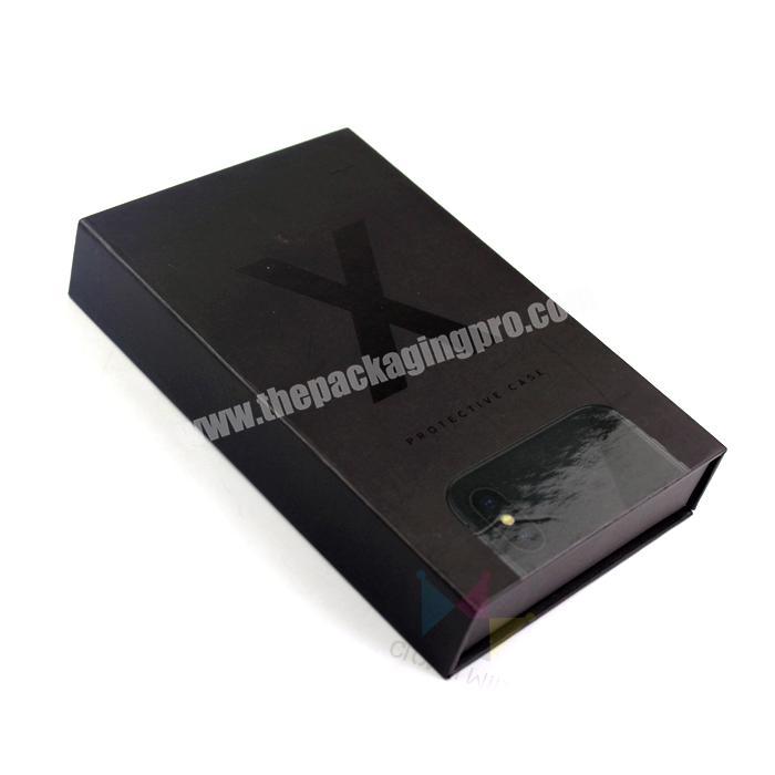 Luxury Hard Paper Magnetic Gift Box With Clear PVC For Phone Case