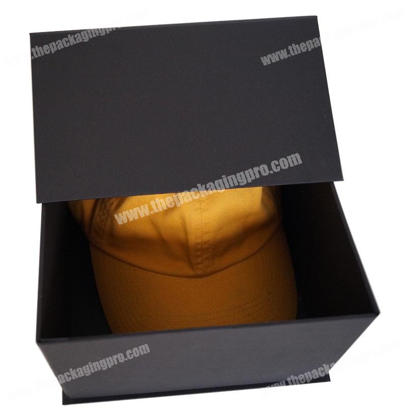 Luxury High Quality Custom Logo Book shaped Foldable Flip Open Baseball Cap  Packaging Gift Box