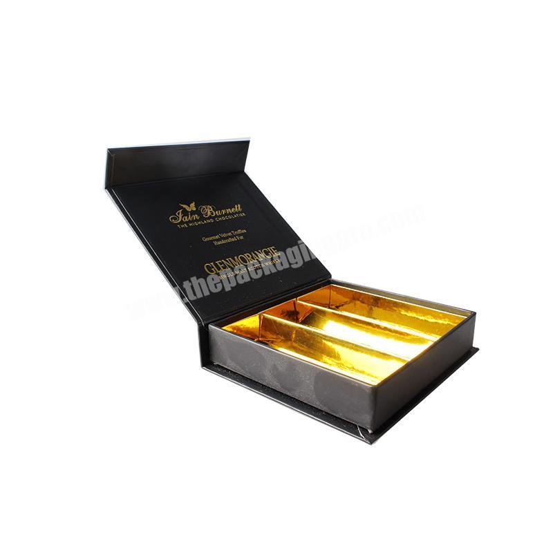 Luxury high quality custom matt black flip top magnetic cardboard gift boxes with lid