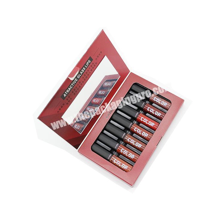 Luxury high quality gloss matt art paper cosmetic Sexy makeup lipstick box packaging