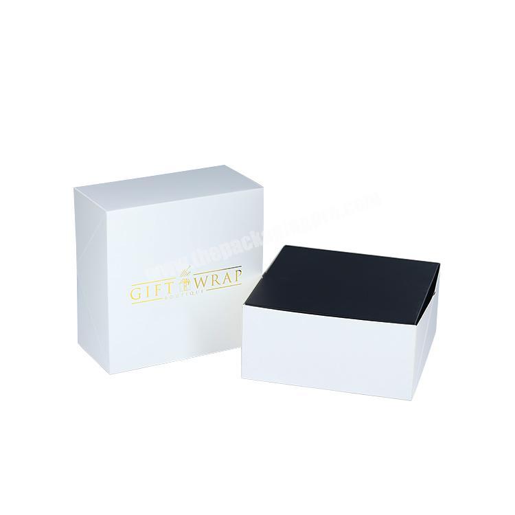 luxury hot stamping logo white box with lid