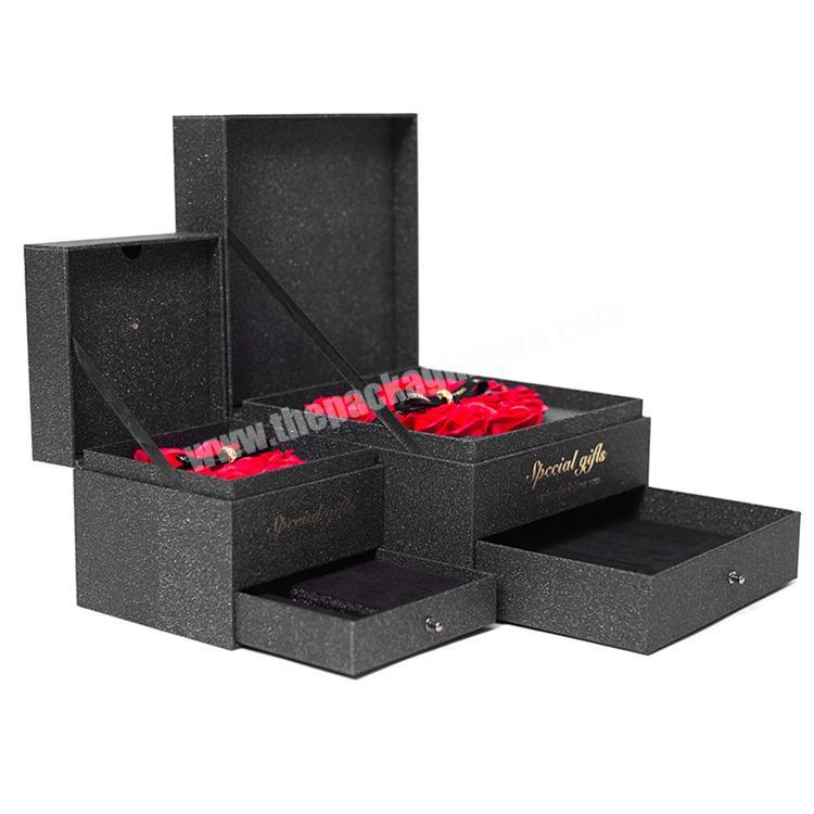 luxury jewelry gift box wholesale rose flower packaging box